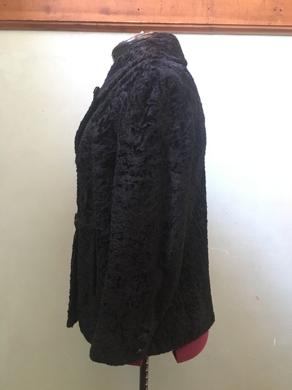 1950s Persian curly lamb black fur coat - image 2