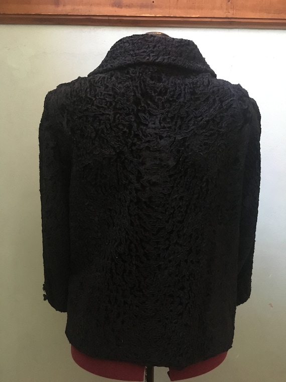 1950s Persian curly lamb black fur coat - image 3