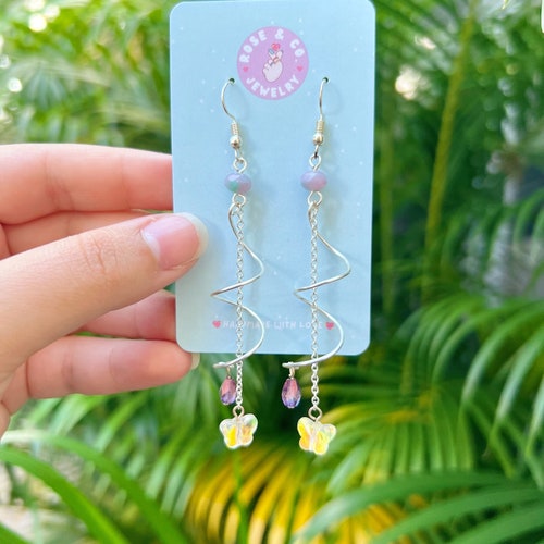 Anime inspired earrings handmade Large hoop earrings mismatched  Shop  Cyberpunk Jewelry Boutique Earrings  Clipons  Pinkoi
