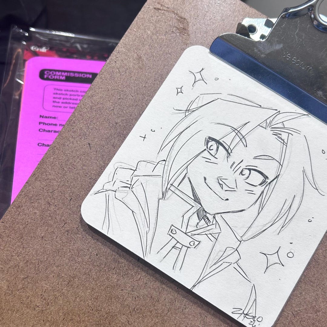 Custom Character Sketch Commission: Pencil and Ink Portrait (4x4 Inch ...