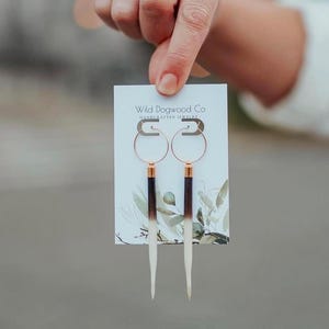 Gold Plated Porcupine Quill Earrings: Boho Beth Dutton Style