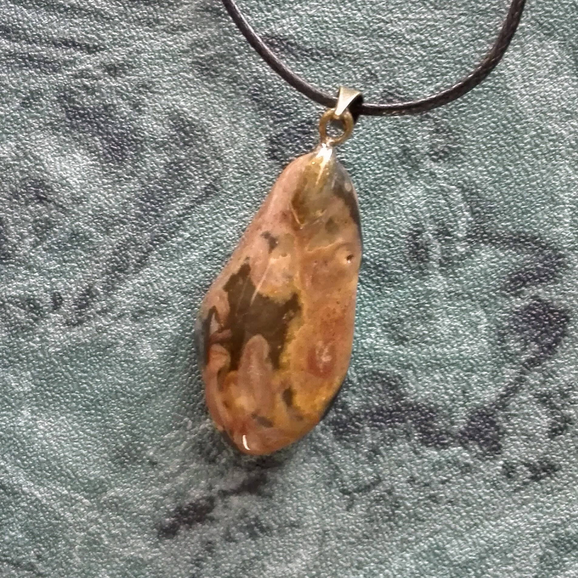 Natural stone pendant. Unique ocean stone pendant. Etsy