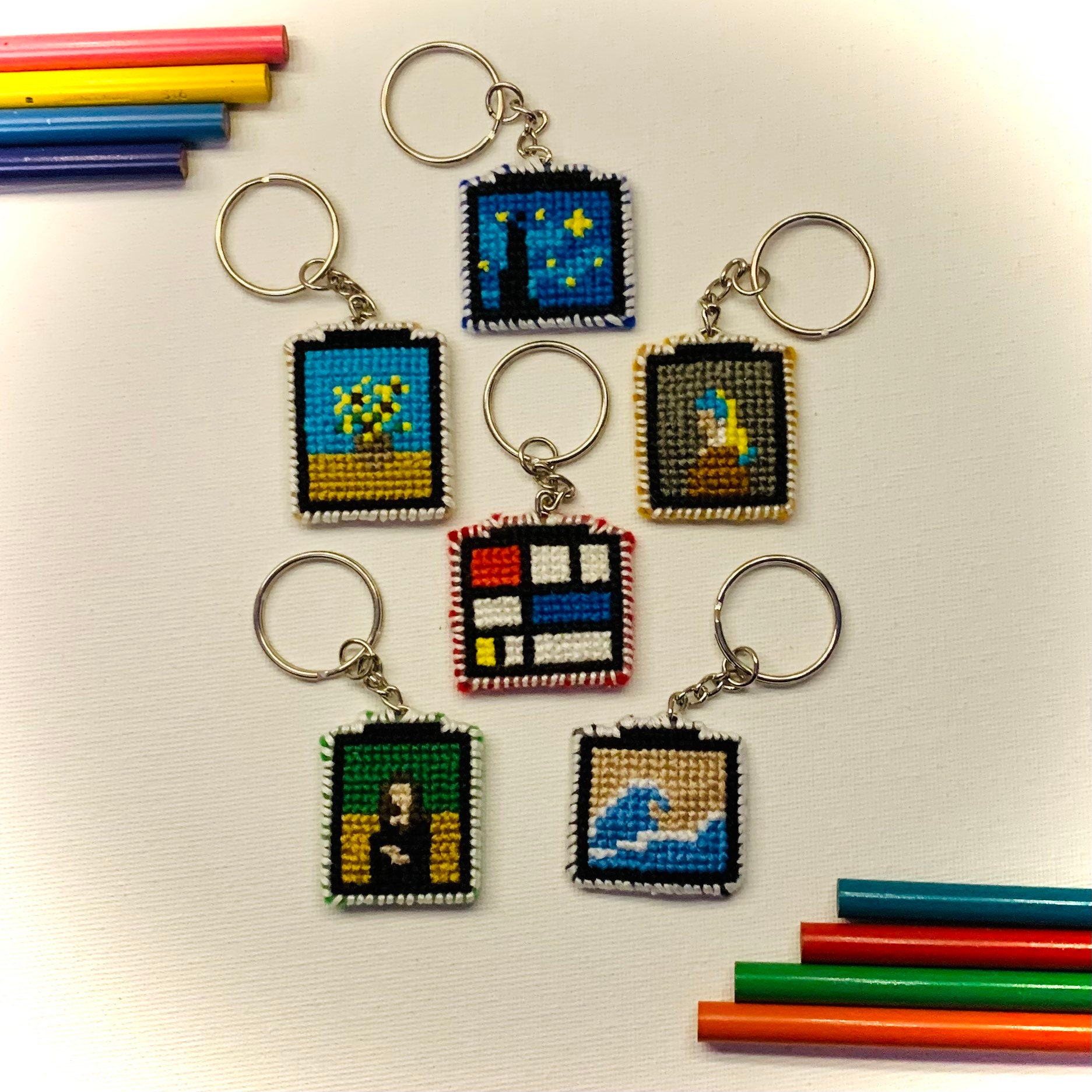 Famous Paintings Inspired Keychains - Etsy