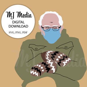 Bernie Sanders, Mitaines, SVG, PNG, PDF, Inauguration, Téléchargement numérique, conception Cricut imprimable, Meme, drôle