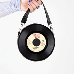 Mini Vinyl Clutch - Mini Purse, Small Record Bag, Small Vinyl Purse, 45 record bag, Vinyl Record Purse, Repurposed Record Art, Reused Vinyl