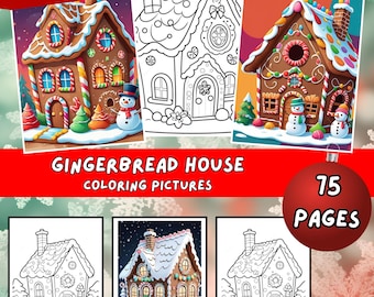 75 Gingerbread House Coloring Pages- Fun Holiday Activity for Kids & Adults | Printable Christmas Coloring Sheets | Festive Digital Download