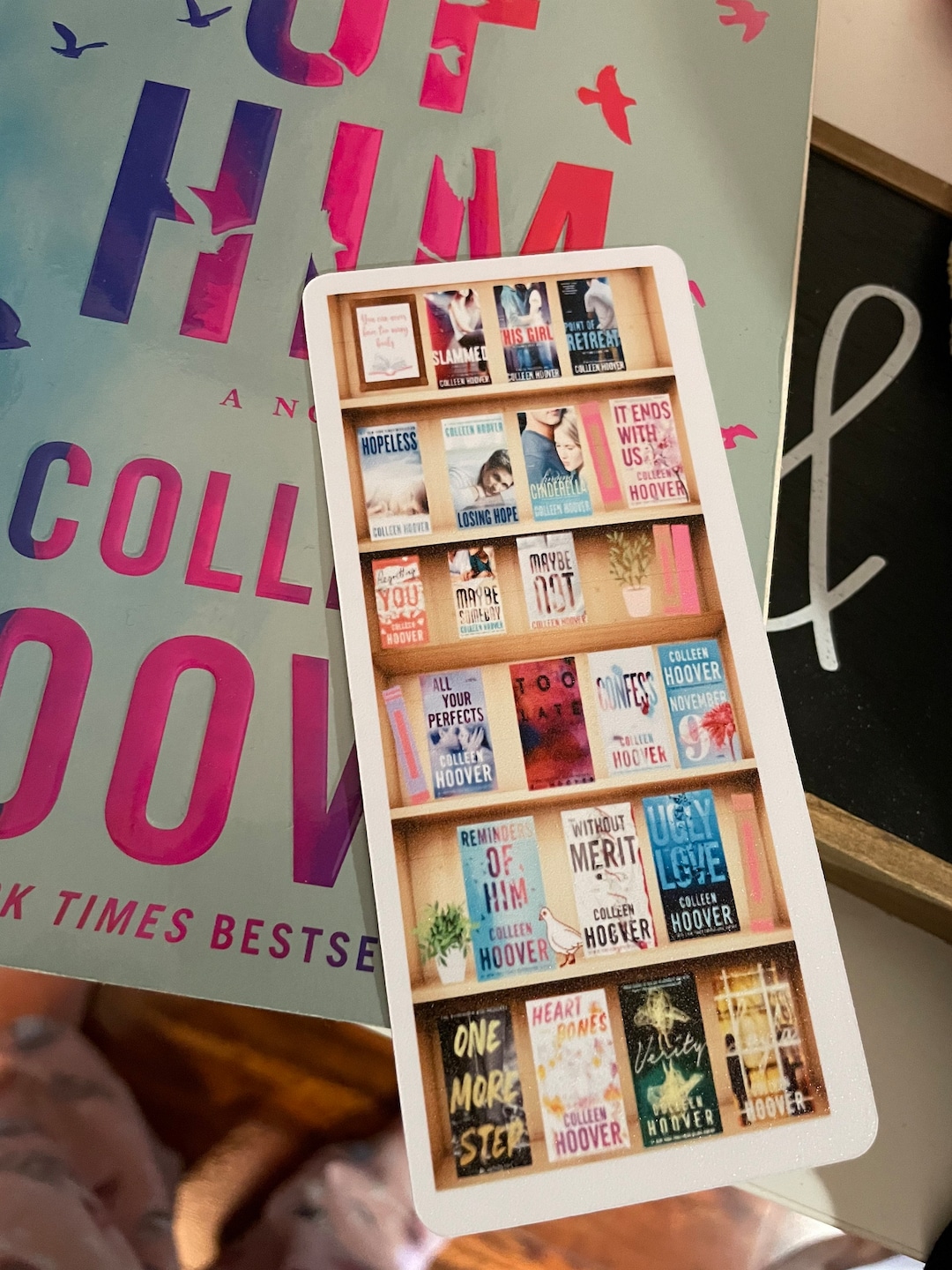 Colleen Hoover Bookshelf Bookmark Etsy
