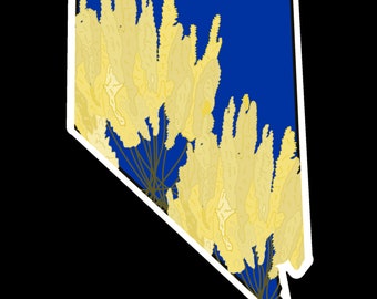 Hand-drawn Nevada State Flower Sticker, Sagebrush, nfr, yellow, flowers, water bottle sticker, laptop decal