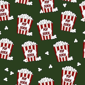 Nahtloses Muster mit Popcorn, Khaki, digitaler Download, nahtloses Muster für Stoff, nahtloses Muster für Papier, Früchte