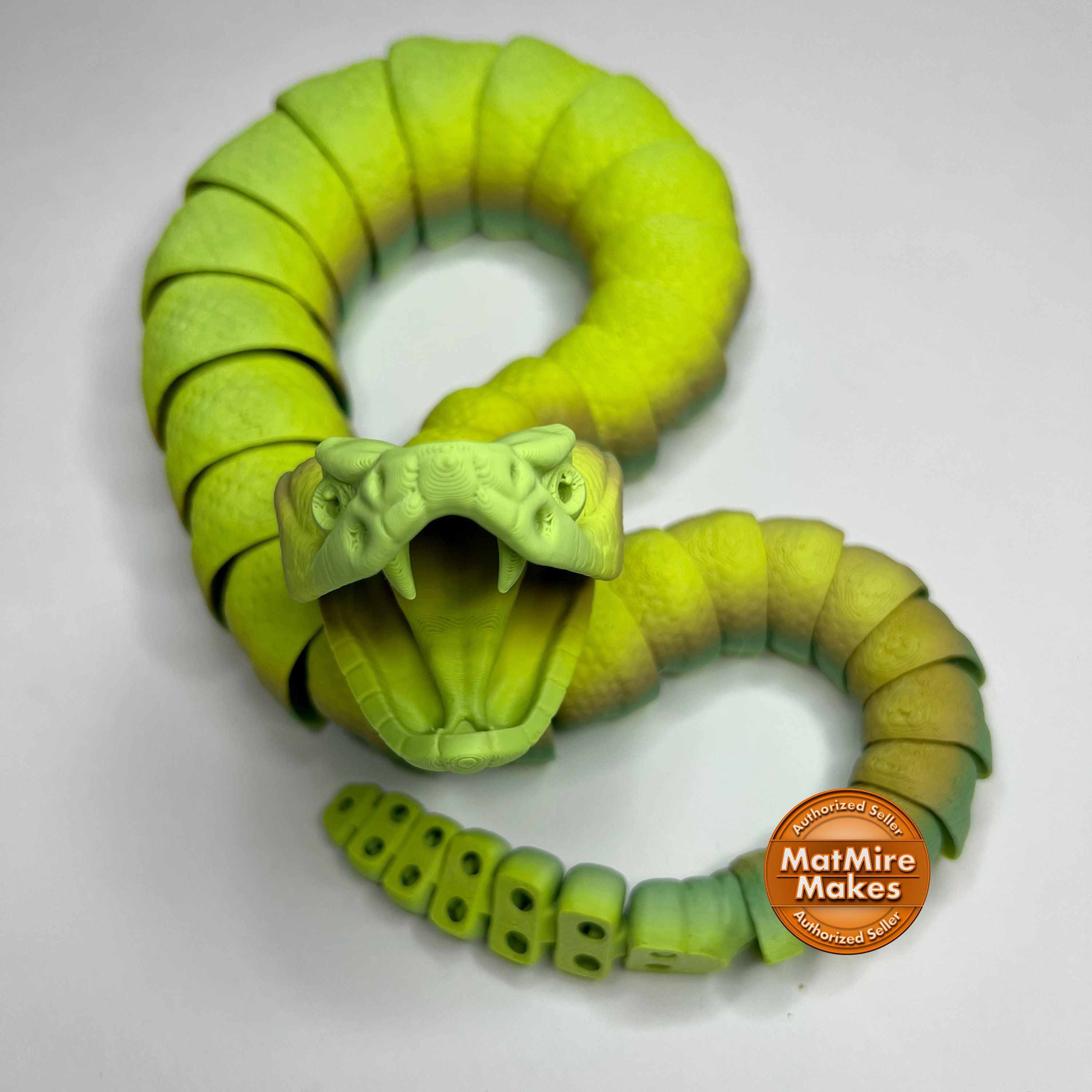 Articulated Snake Toy - 3D Printed - 2 Feet Long - Black