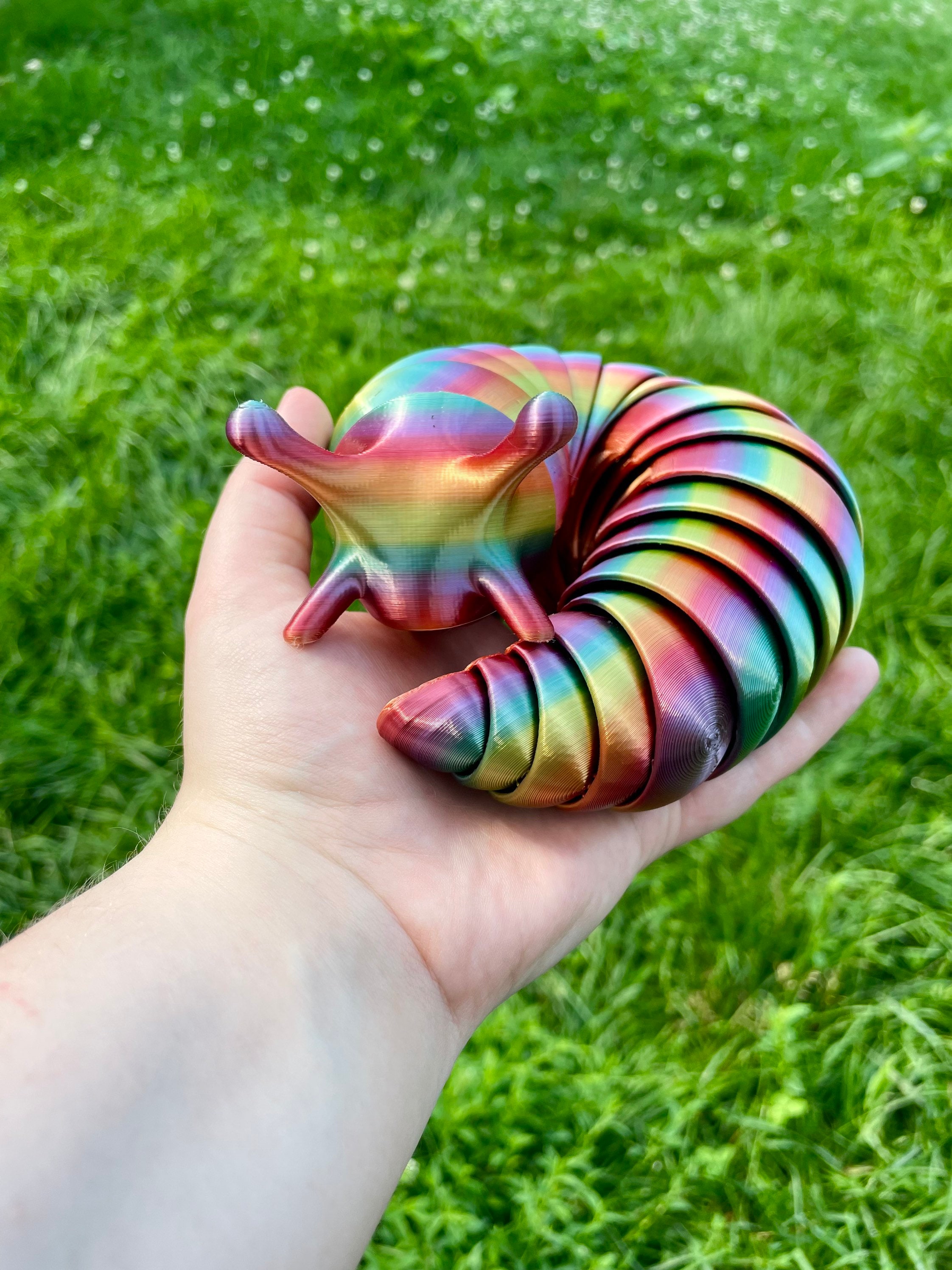 3D Printed Articulated Slug JUMBO/Medium Fidget Toy Slinky | Etsy