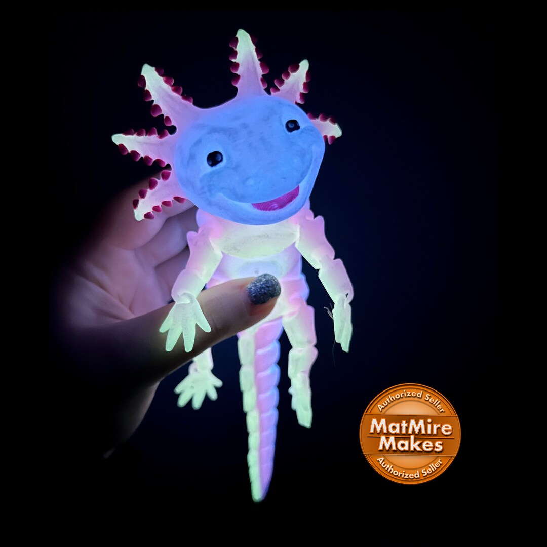 Magic Glow Axolotl Fidget Toy Articulated Smiling Axolotl Etsy