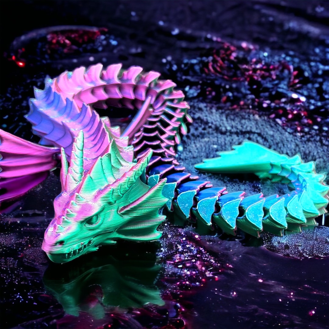 Sea Serpent Dragon Articulated Water Dragon Fantasy Creature Etsy