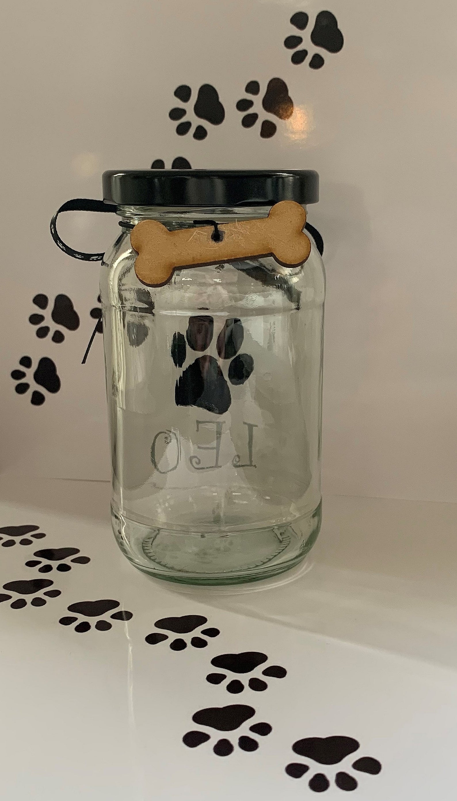 Dog Treat Glass Jars Hand made Gifts Occasions Glass Etsy