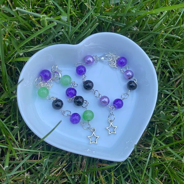 Raven and beast boy bracelet set