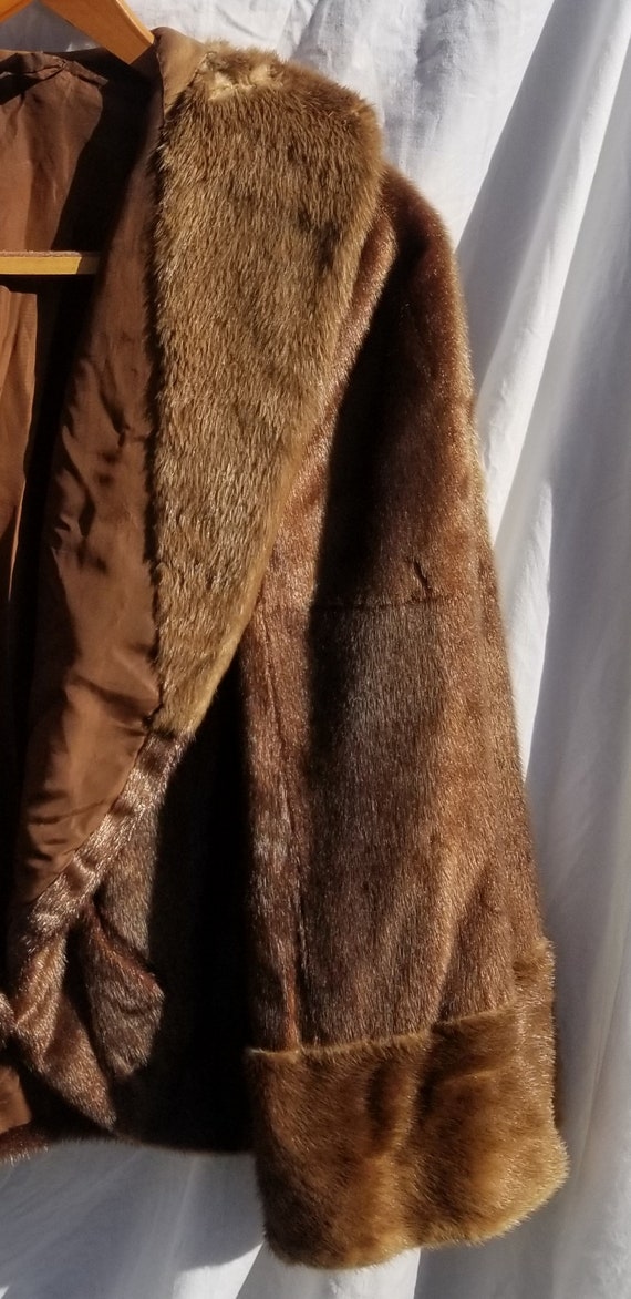 FUR COAT Brown MINK Vintage Womens Mink Fur Coat!… - image 4