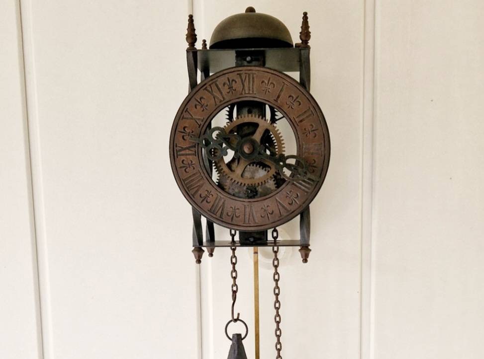 Antique German Clock Skeleton Wall Clock Weightdriven Pendulum Etsy