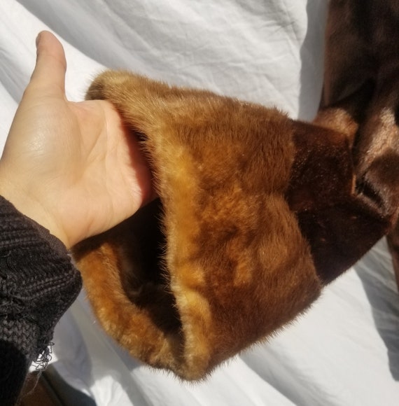 FUR COAT Brown MINK Vintage Womens Mink Fur Coat!… - image 3