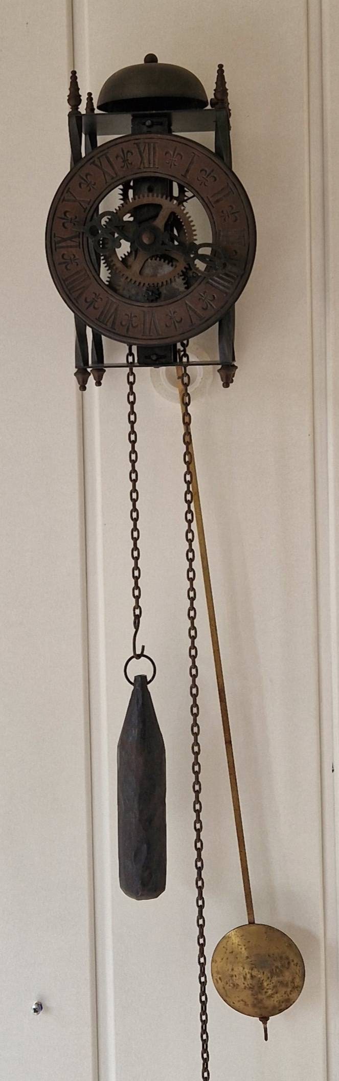 Antique German Clock Skeleton Wall Clock Weightdriven Pendulum Etsy