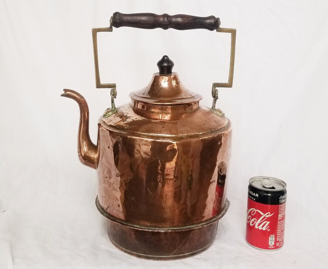 Large Copper Kettle , Antique DUTCH Tea Pot, Copper Stove Kettle