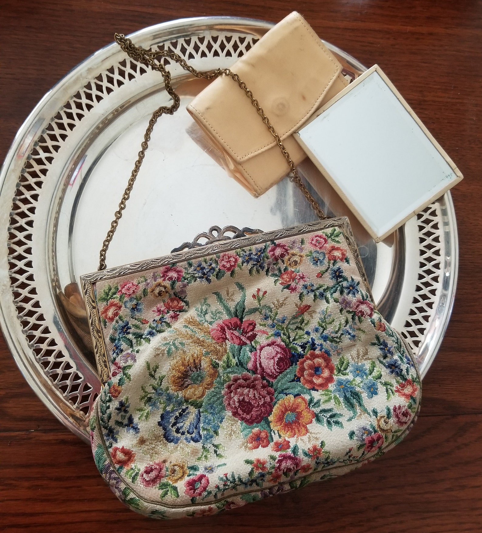 Antique Austrian Tapestry Purse 1920s Needlepoint Evening Bag Etsy