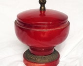 Antique Ancien Pot, turned lidded, treen lid, Turned box, Hand Turned Lidded, Hand Turned bowl with a lid, treenware, vessel, batea