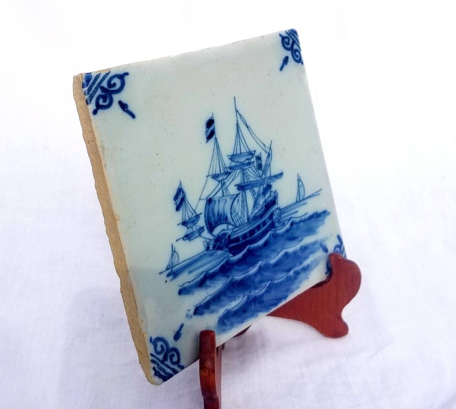 Delft Blue tile 1950 Tichelaar Makkum Ship Wall Hanging | Etsy