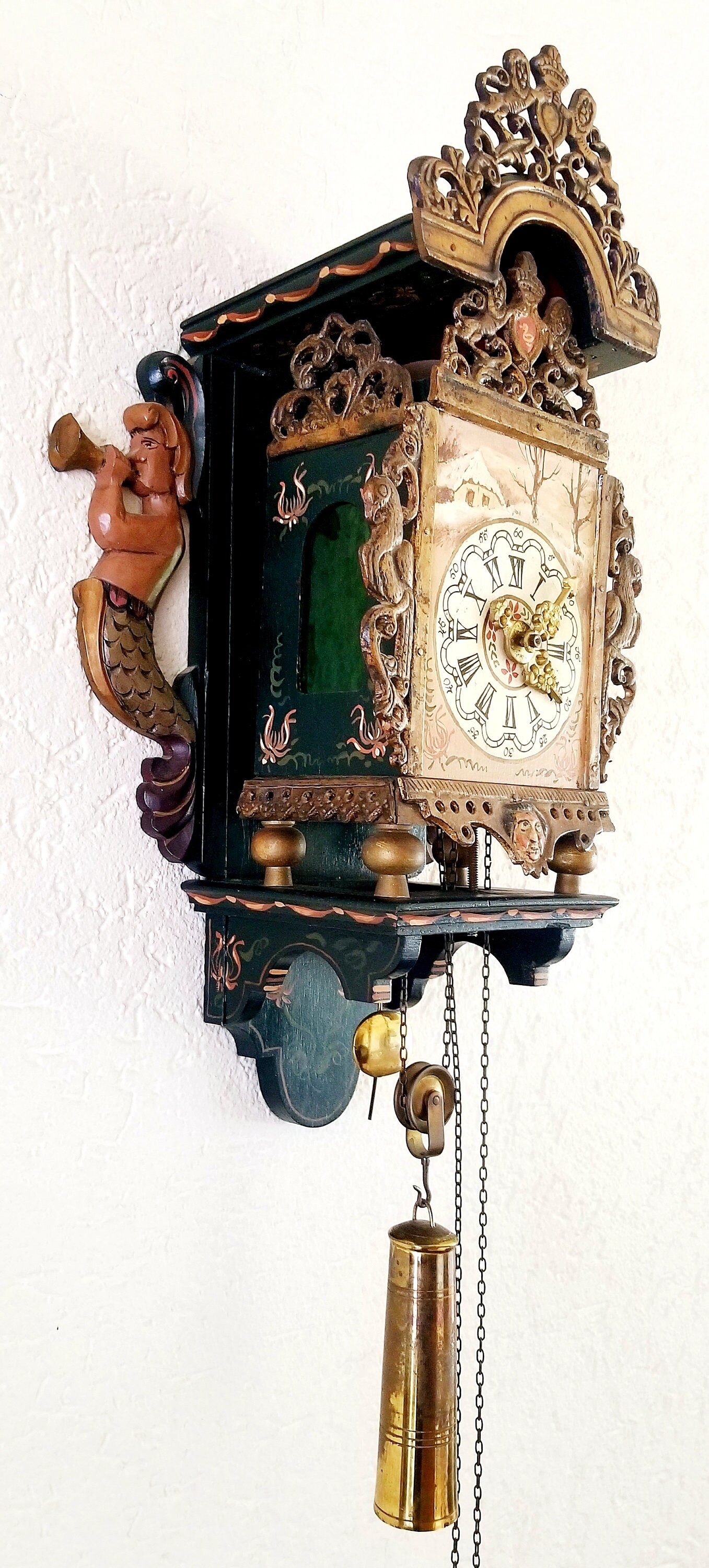 Dutch Folklore Clock Frisian Mermaid Vintage. Stoel Clock Etsy