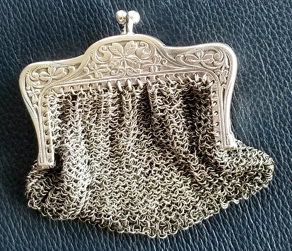 Antique Victorian Silver Mesh Purse Wrist Bag Coin Purse - Etsy