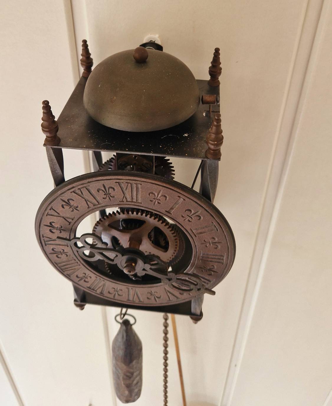 Antique German Clock Skeleton Wall Clock Weightdriven Pendulum Etsy