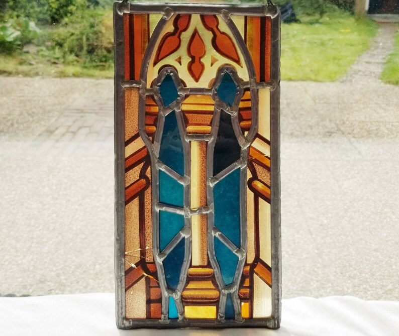 German Stained Glass Window Wall hanging Antique Home Decor Etsy