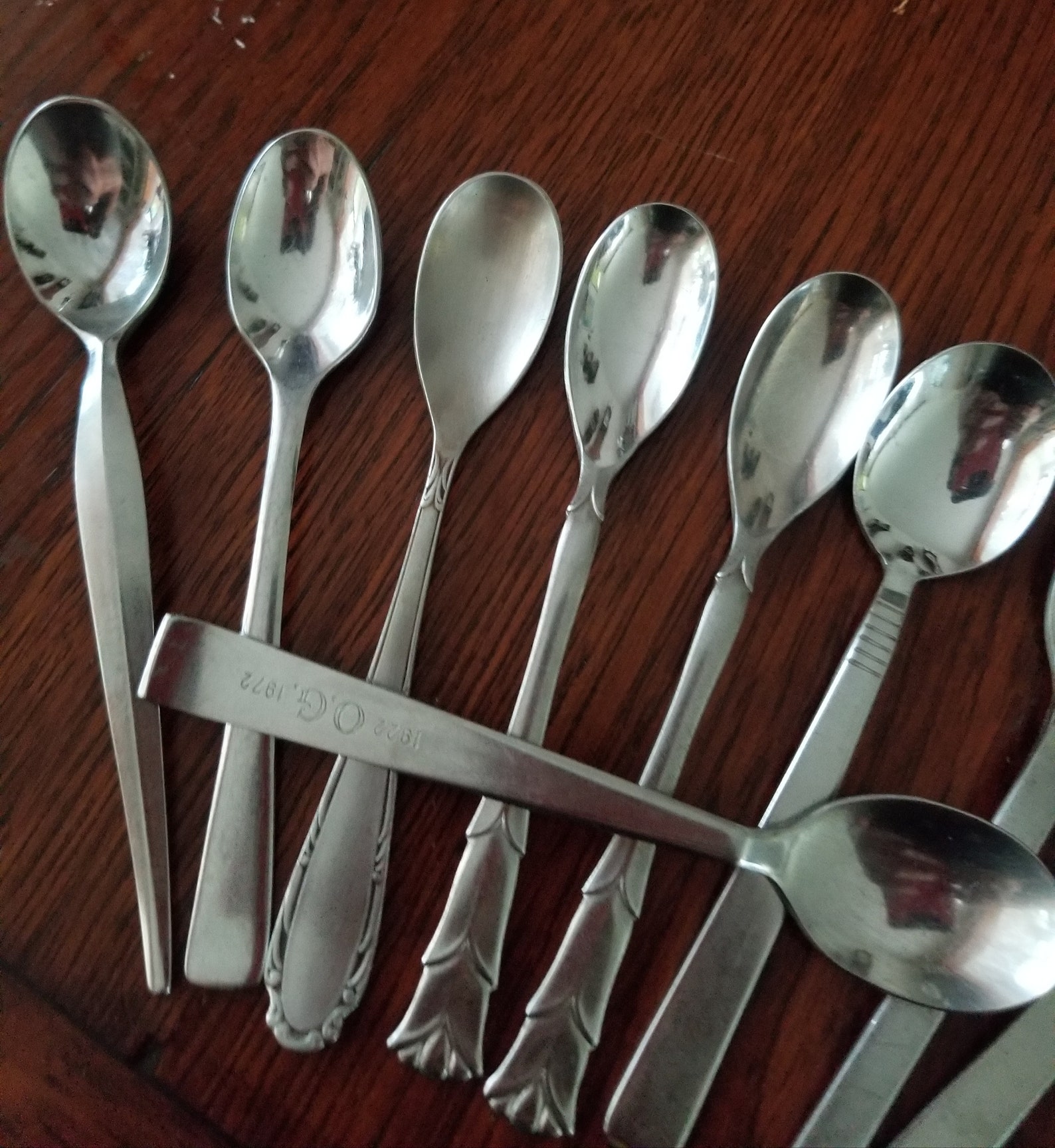 Set Tea Spoons, Coffee Spoons. Vintage Antique Tea Party Service Small