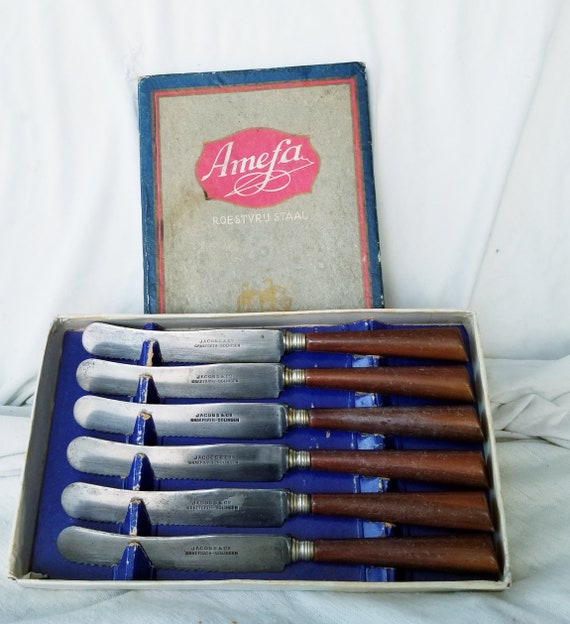 Vintage German Knives Set Jacobs Solingen Rostfrei Cutlery Etsy