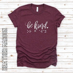 Be Kind or Go Away Shirt with Contracted Braille & Print