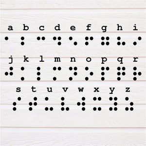 Braille Alphabet with Print SVG & PNG Files | Note: not a font file- One welded image | digital download