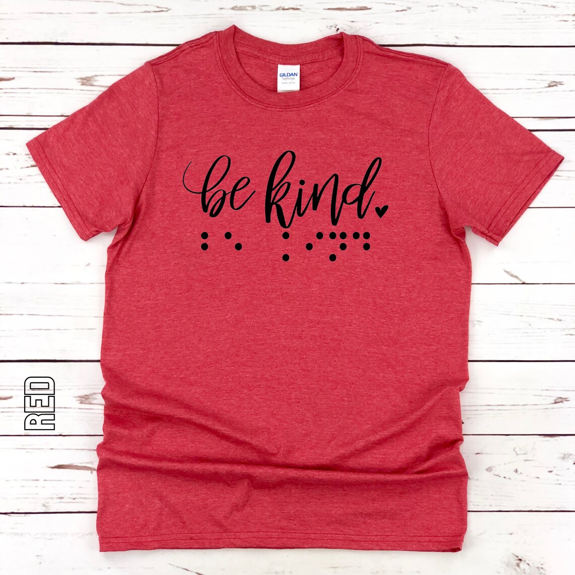 Be Kind Shirt braille & Print Softstyle Tshirt Etsy