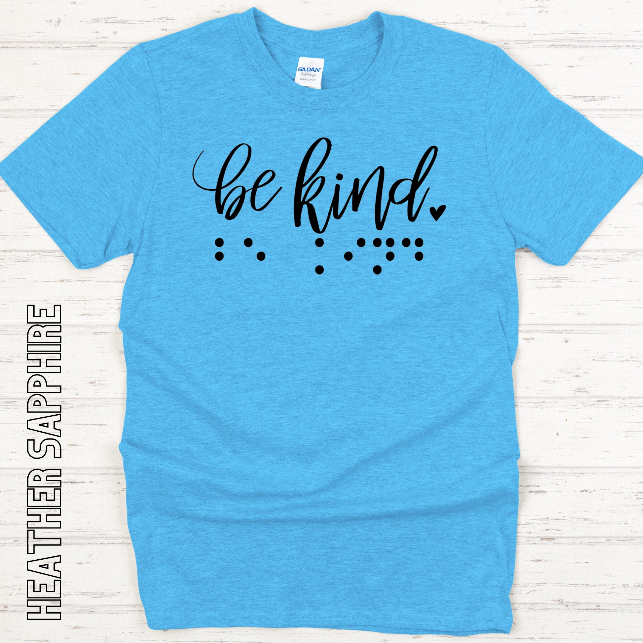 Be Kind Shirt Braille & Print SoftStyle TShirt Etsy