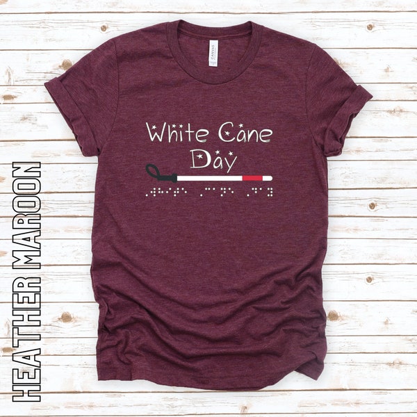 White Cane Day soft-style t-shirt | Braille & Print