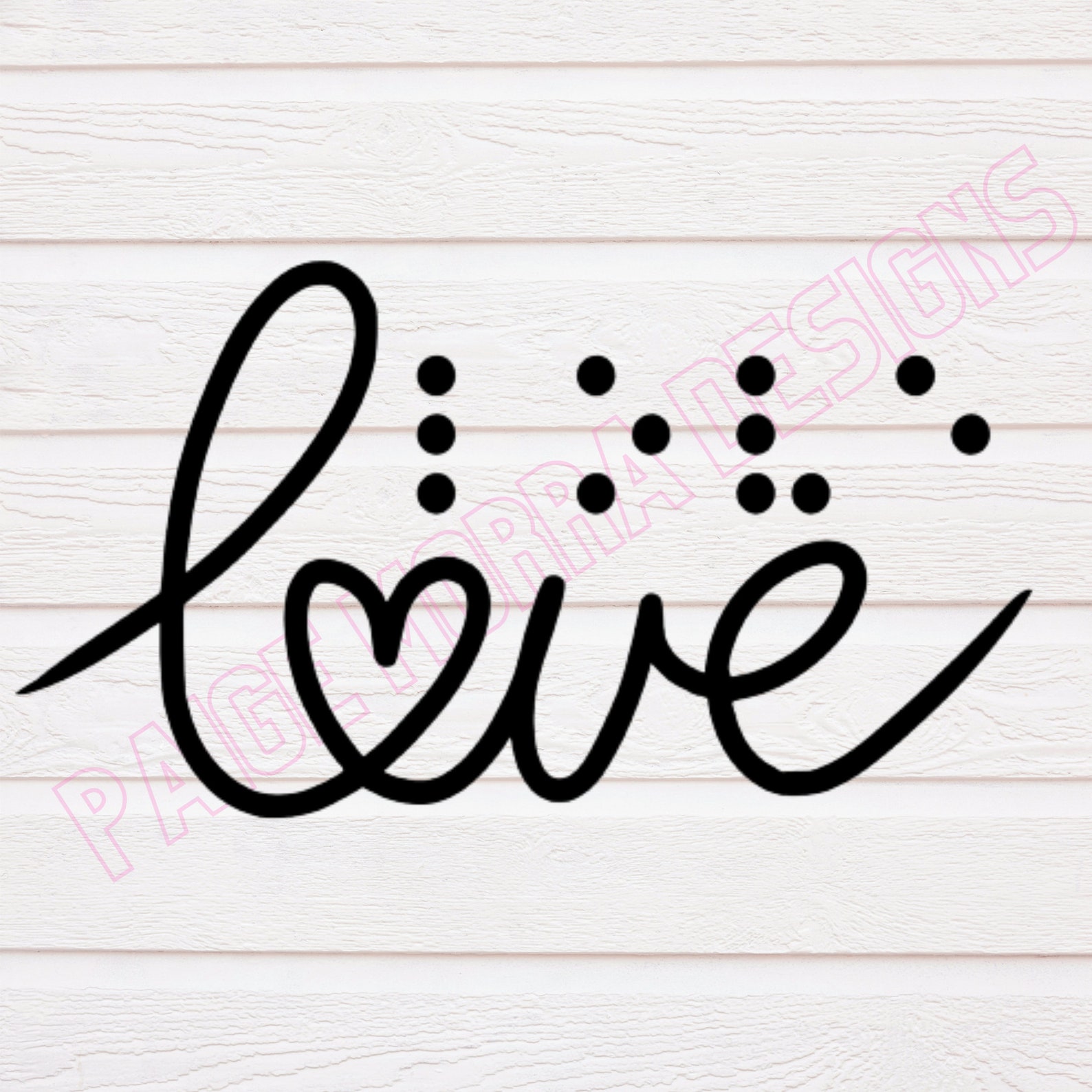 LOVE Braille & Print SVG File | Etsy