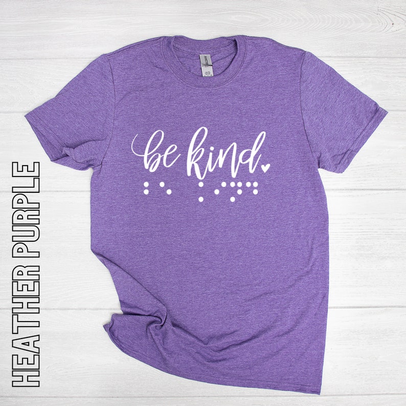 Be Kind Shirt braille & Print Softstyle Tshirt Etsy