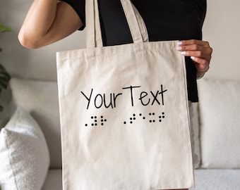 Custom Print & Braille Tote Bag