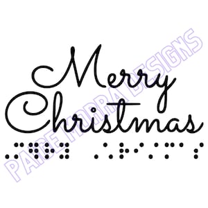 Merry Christmas with Contracted Braille SVG