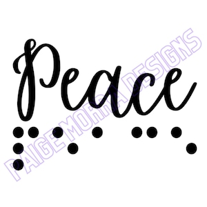 Peace print and braille SVG