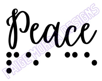 Peace print and braille SVG