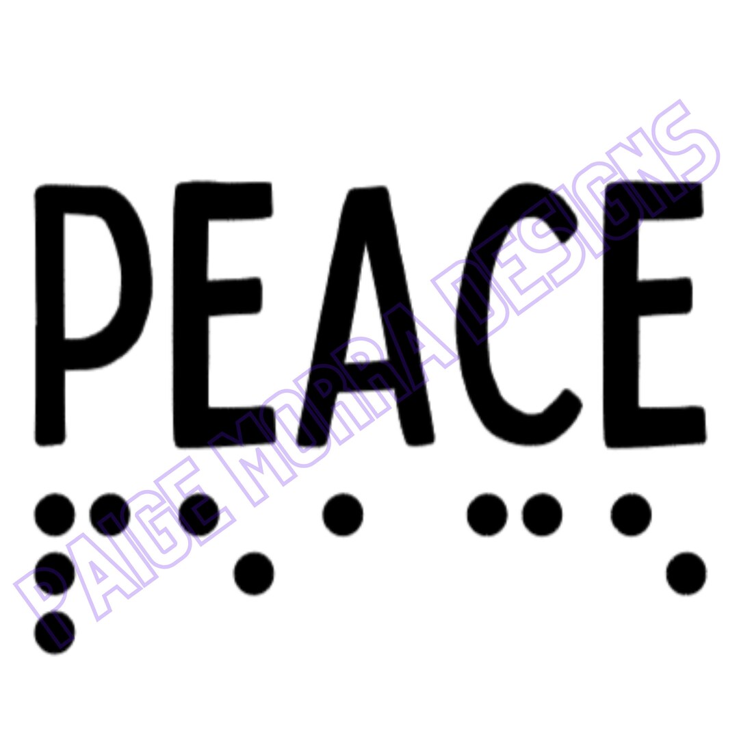 Peace Print and Braille SVG - Etsy