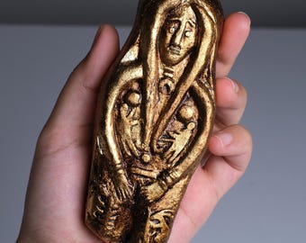 Revadim Asherah Figurine with Shahar and Shalem | Handmade Canaanite Goddess