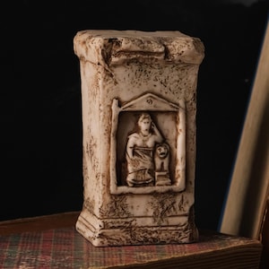 Cybele Statue Column | Roman Library Decor | Ancient Art Replica | Archaeologist Gift
