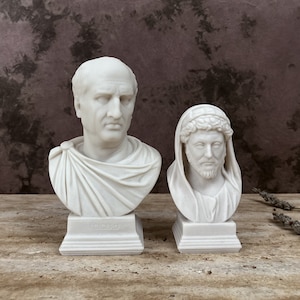 Marble Powder Marcus Aurelius & Cicero Busts
