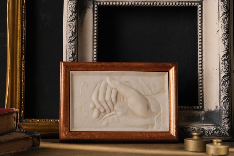 Contact | Bas-relief of Hands | With Unique Frame - Etsy