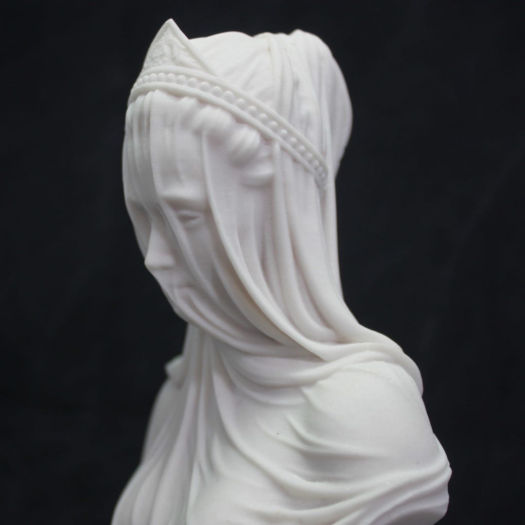 Miniature Veiled Lady Bust | Cast Marble Sculpture - Etsy